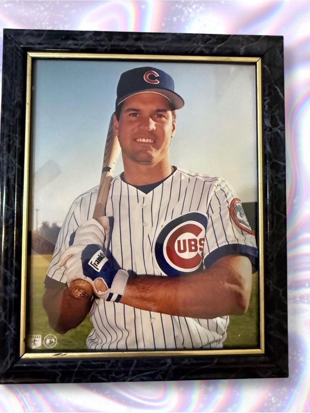 Chicago Cubs Framed Baseball Photo - Black Frame